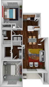 Frio-Two Bedroom / Two Bath -968 Sq.Ft.*